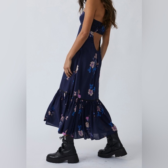 Function & Fringe Edit | Free People Blue Tiered A-Line Maxi Dress - Picture 3 of 6